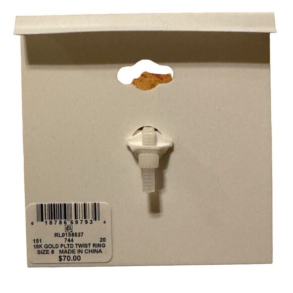 NWT And Now This 18k good over brass twist ring size 8 - Picture 3 of 3